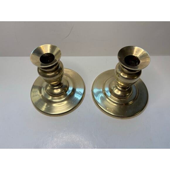 Pair of Vintage Brass Candlestick Holders Candle Stick Thanksgiving China 4" - Picture 2 of 6